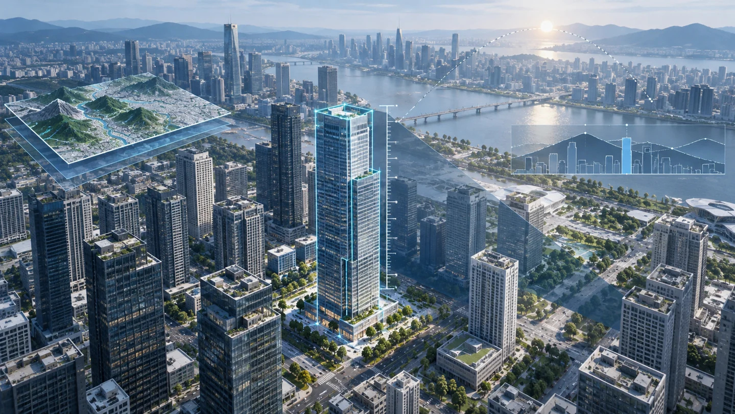 城市空间量测与分析场景示意